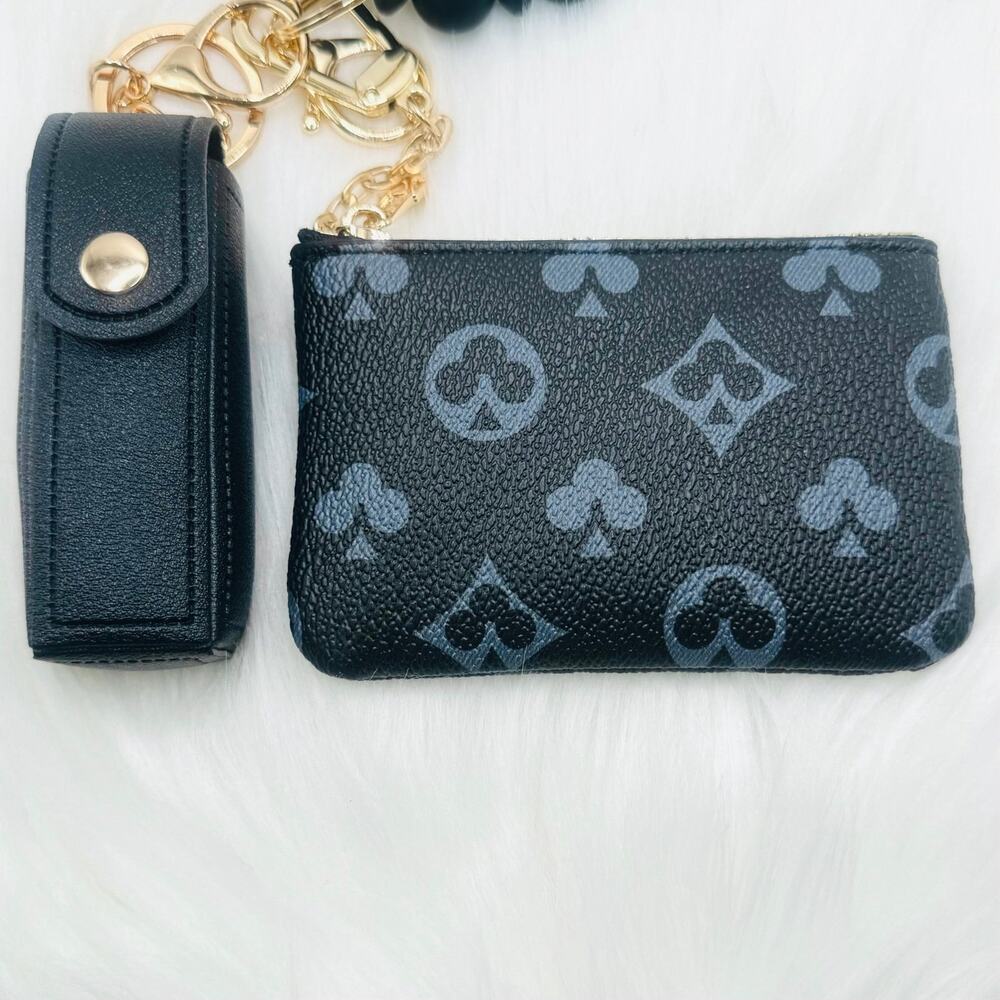 Card Coin purse Wristlet Bracelet and lip balm/ lipstick holder - Picture 3 of 9